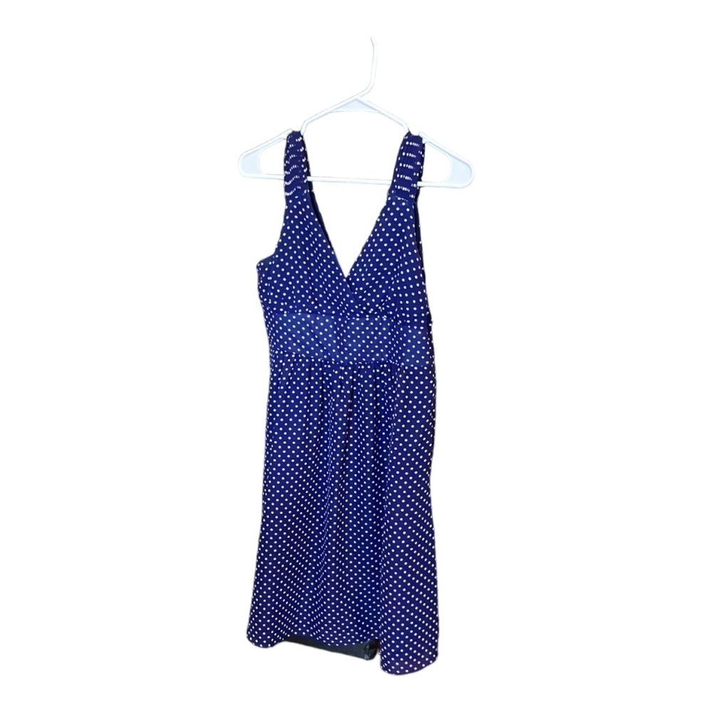 GAP Blue Polka Dot Crossover Dress Size Small